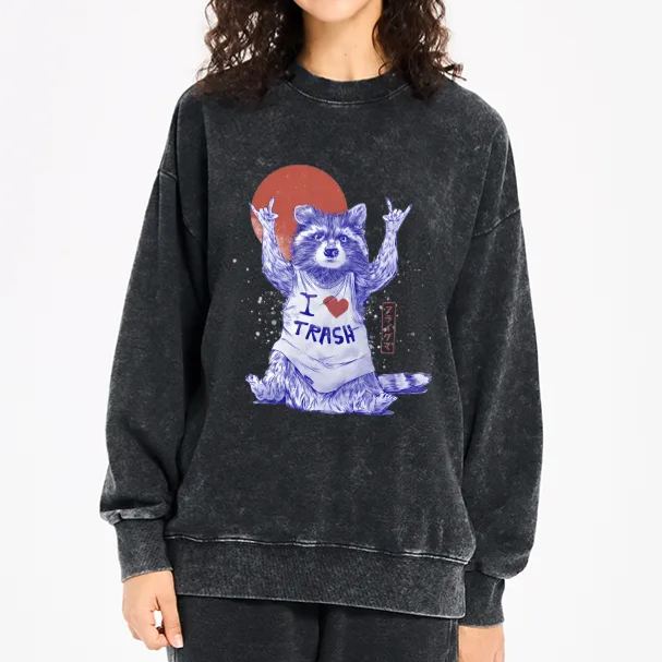 Tokyo-Tiger I love Trash Washed Sweatshirt
