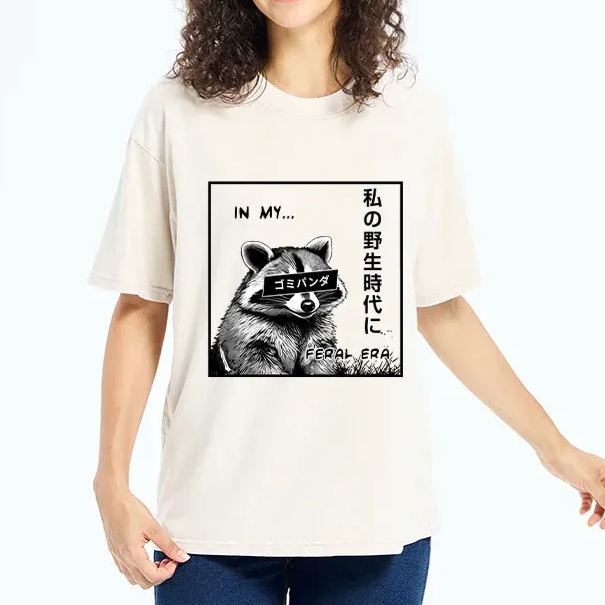 Magmoo Japanese Wild Raccoon Washed T-Shirt