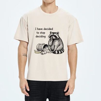 Magmoo Raccoon Stops Making Choices Washed T-Shirt