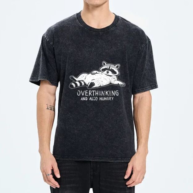 Magmoo Hungry Overthinking Raccoon Washed T-Shirt