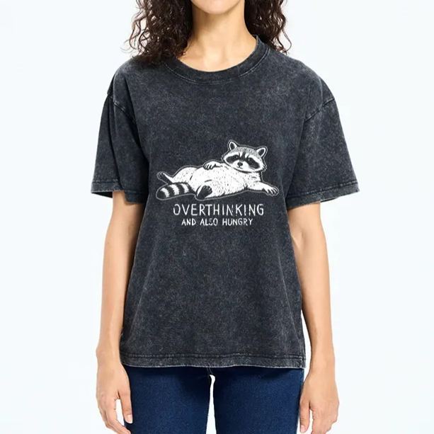 Magmoo Hungry Overthinking Raccoon Washed T-Shirt