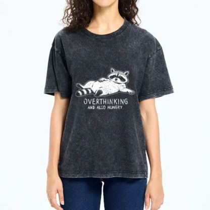 Magmoo Hungry Overthinking Raccoon Washed T-Shirt