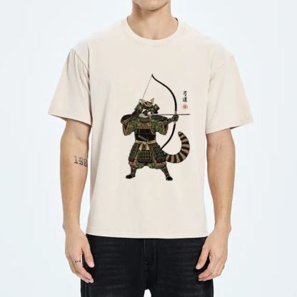 Magmoo Kyudo Raccoon Samurai Washed T-Shirt