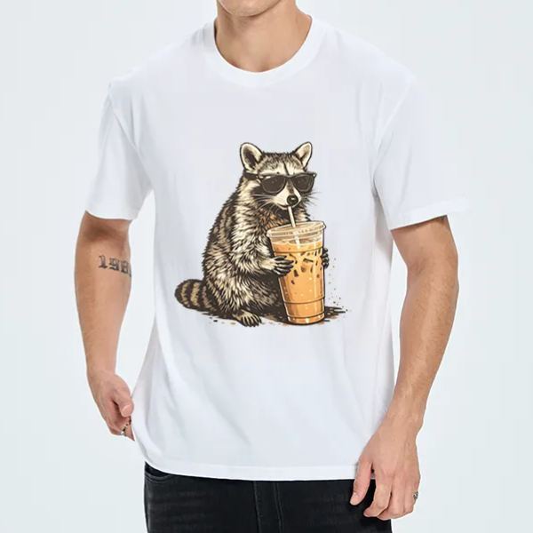 Magmoo Raccoon Drinking Coffee Funny Classic T-Shirt