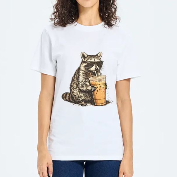 Magmoo Raccoon Drinking Coffee Funny Classic T-Shirt