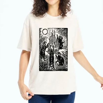 Magmoo Raccoons And Campfires Washed T-Shirt