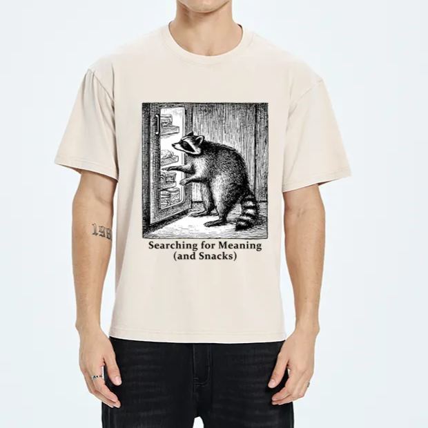 Magmoo Raccoon Searching For Items Washed T-Shirt