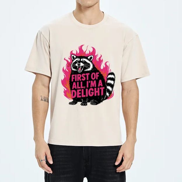 Magmoo Angry Raccoon Funny Washed T-Shirt