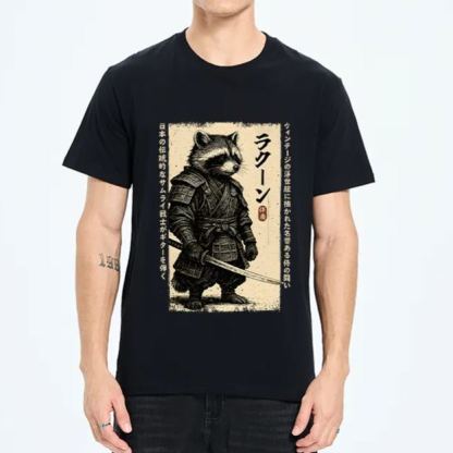 Magmoo Raccoon Japanese Samurai Classic T-Shirt