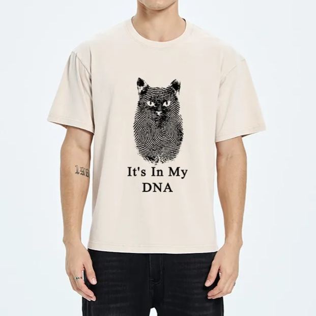 Magmoo Fingerprint Cat DNA Print Washed T-Shirt
