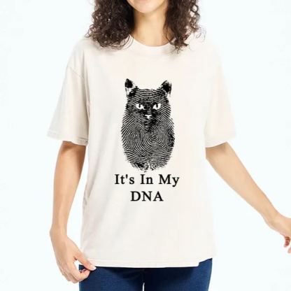 Magmoo Fingerprint Cat DNA Print Washed T-Shirt