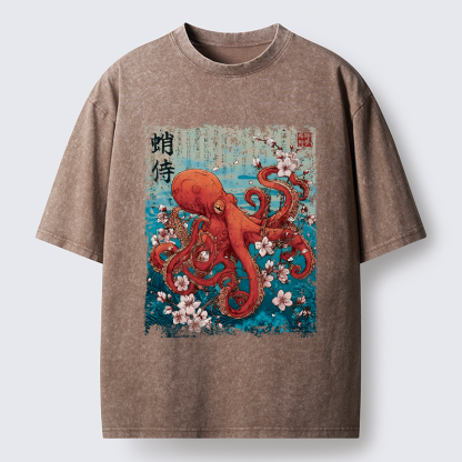 Magmoo The Eight-Armed Samurai Washed T-Shirt