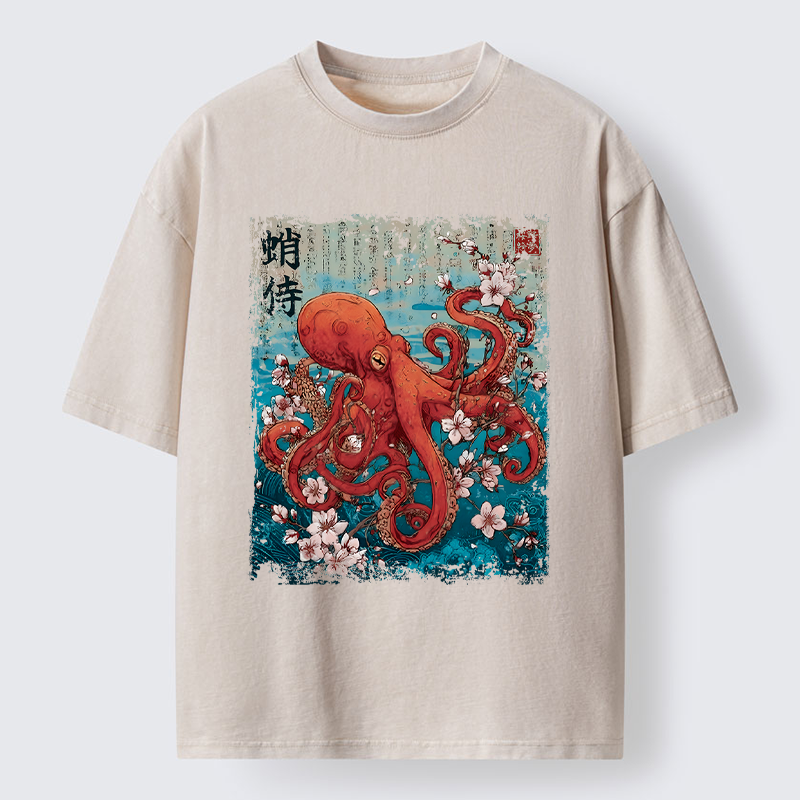 Magmoo The Eight-Armed Samurai Washed T-Shirt