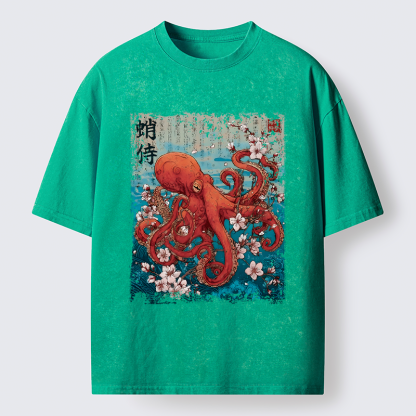 Magmoo The Eight-Armed Samurai Washed T-Shirt