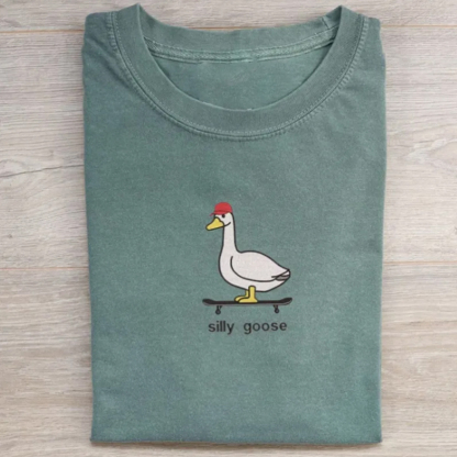 Silly Goose Embroidered Shirts-Magmoo
