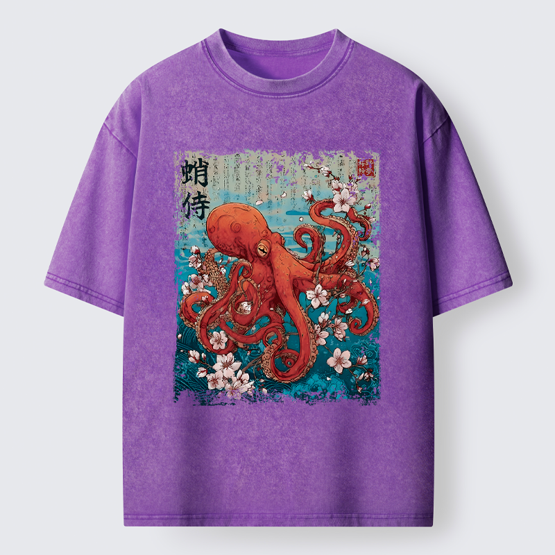 Magmoo The Eight-Armed Samurai Washed T-Shirt