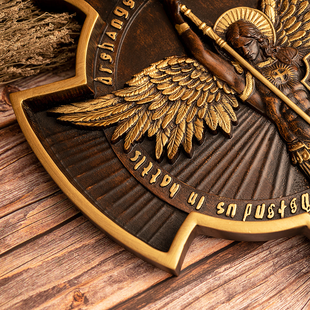 Archangel Michael Solid Wood Carving Gift