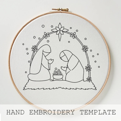 Limited time offer-Nativity Scene Embroidery Kit-Set of 4