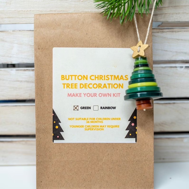 Make Your Own Button Christmas Tree Kit