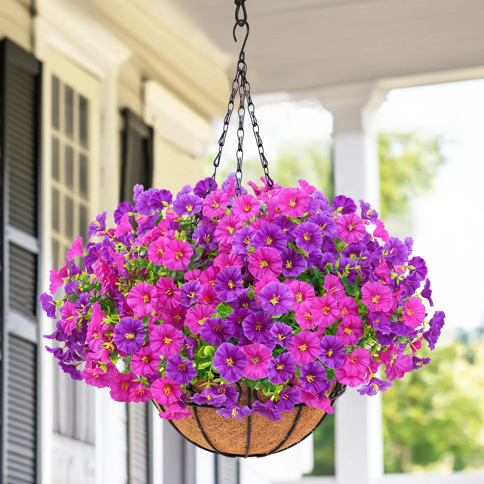 Last Day Promotion! 🔥Artificial Morning Glory Hanging Basket🌸 No Watering, No Wilting💧—Just a Picture Perfect Home Every Single Day