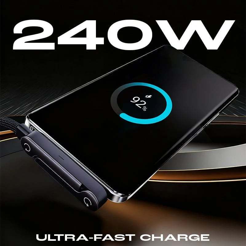 ⚡️240w super fast charging📱Invisible Holder Charger Cable with Stand