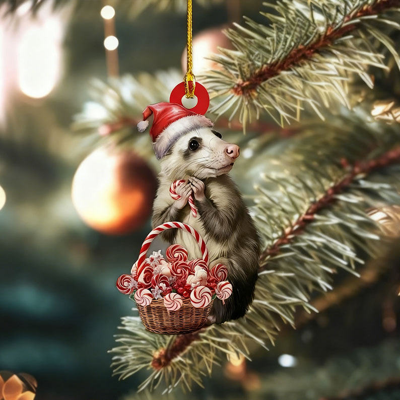 Opossum Christmas Ornament