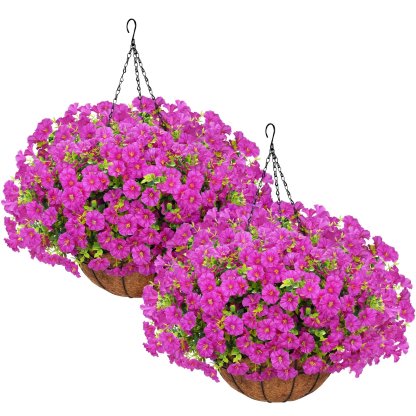 Last Day Promotion! 🔥Artificial Morning Glory Hanging Basket🌸 No Watering, No Wilting💧—Just a Picture Perfect Home Every Single Day