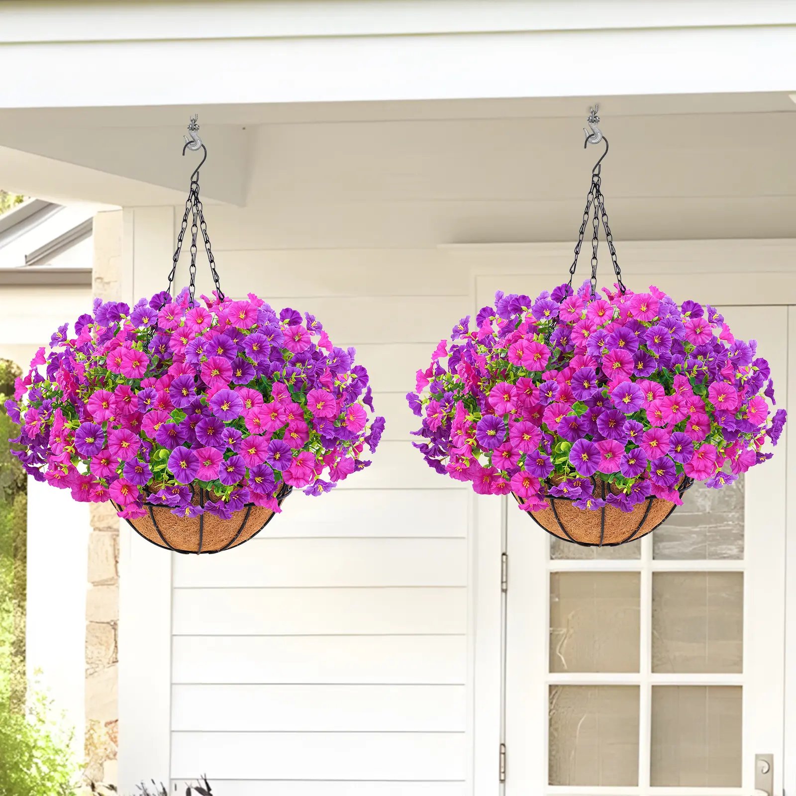 Last Day Promotion! 🔥Artificial Morning Glory Hanging Basket🌸 No Watering, No Wilting💧—Just a Picture Perfect Home Every Single Day