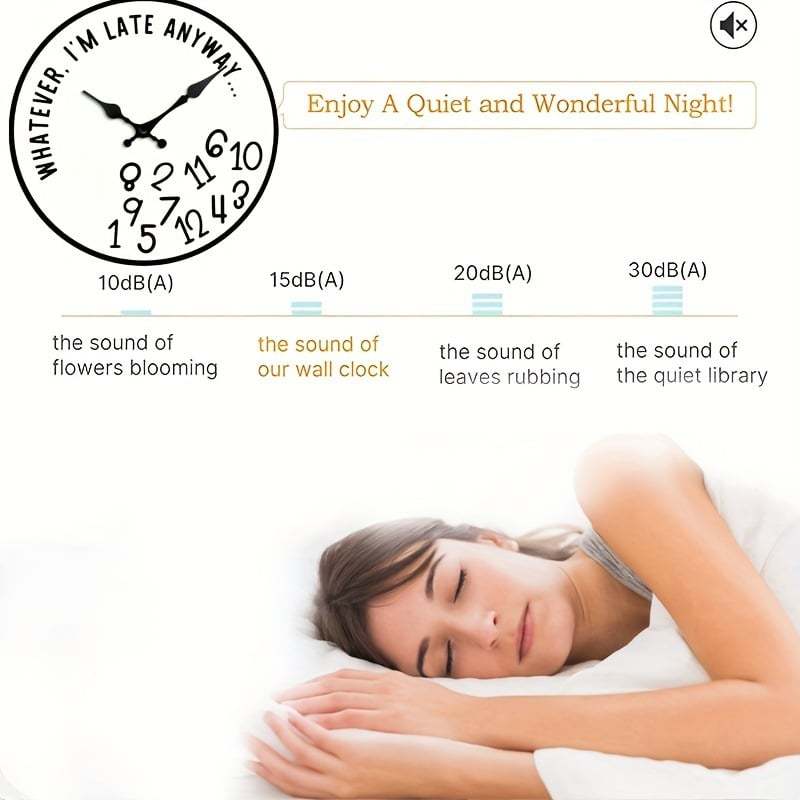 "Whatever, I'm Late Anyway" Funny Wall Clock