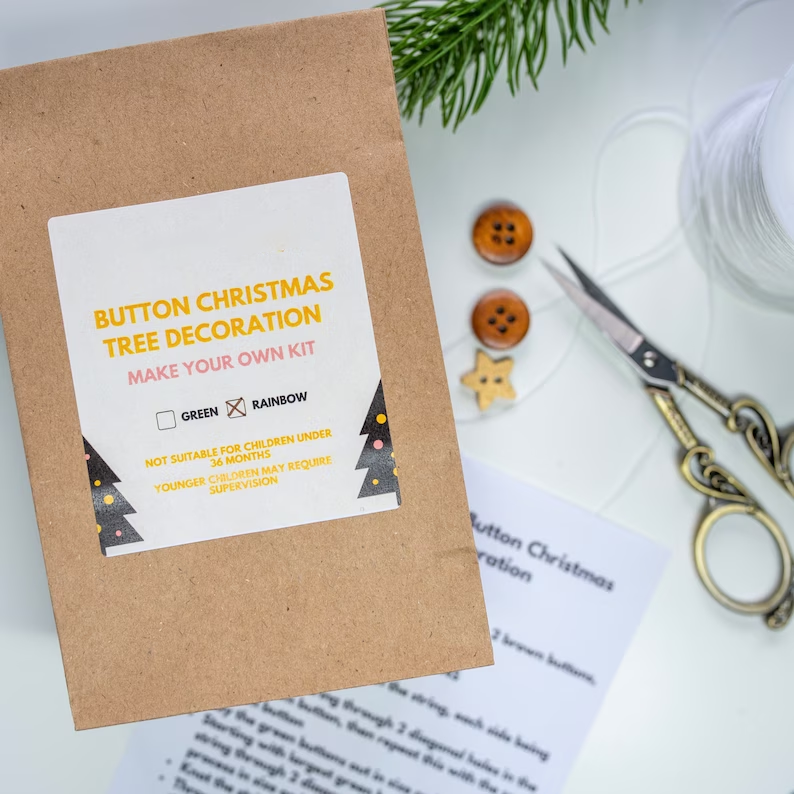 Make Your Own Button Christmas Tree Kit