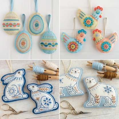 Embroidered felt Easter eggs Kit