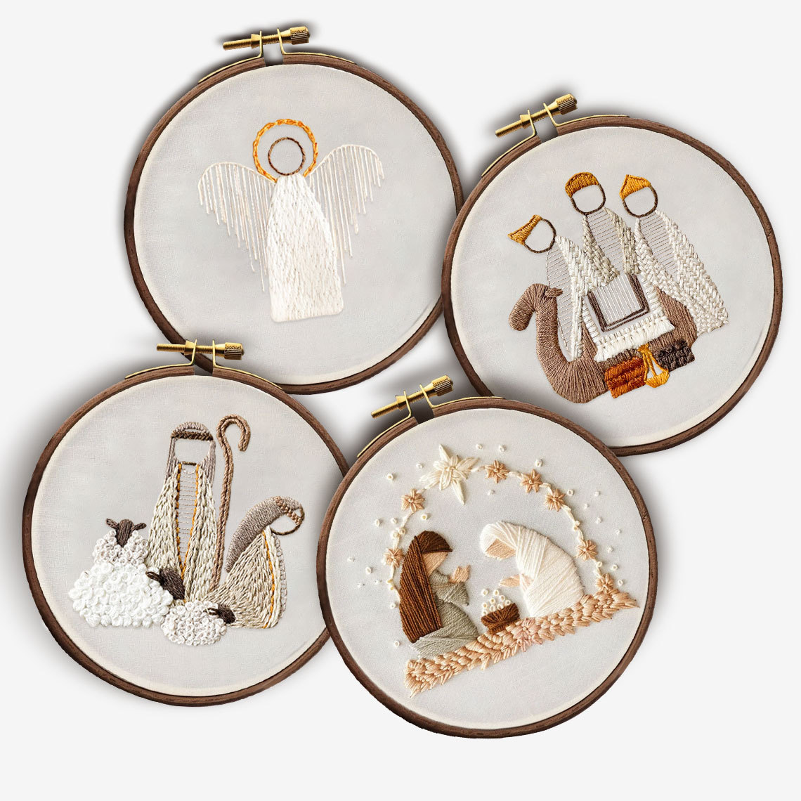Nativity Scene Embroidery Kit / Set of 4