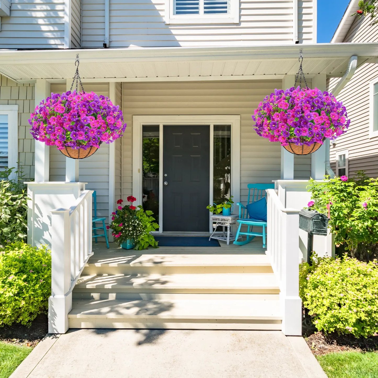 Last Day Promotion! 🔥Artificial Morning Glory Hanging Basket🌸 No Watering, No Wilting💧—Just a Picture Perfect Home Every Single Day
