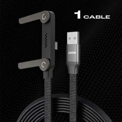 ⚡️240w super fast charging📱Invisible Holder Charger Cable with Stand