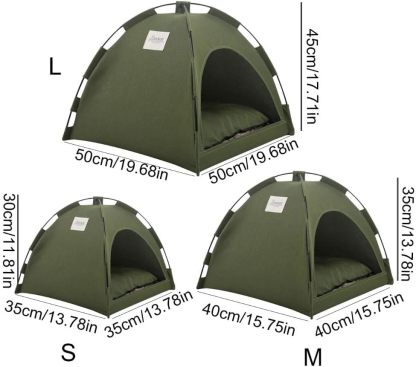 1PCS Pet Tent Bed,Cats House Kitten Tents Indoor Sleeping Cat Teepee Bed Washable Cushions Furniture Sofa Basket(M,Grey)