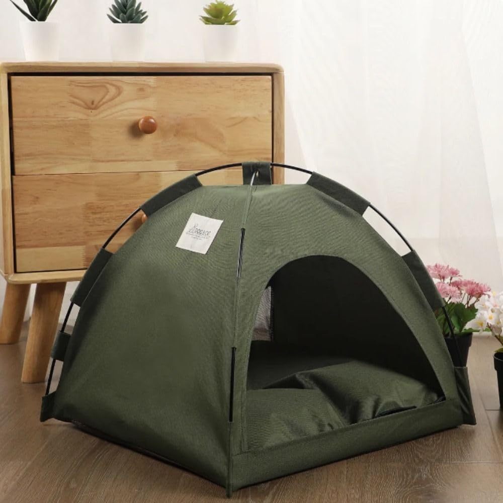 1PCS Pet Tent Bed,Cats House Kitten Tents Indoor Sleeping Cat Teepee Bed Washable Cushions Furniture Sofa Basket(M,Grey)