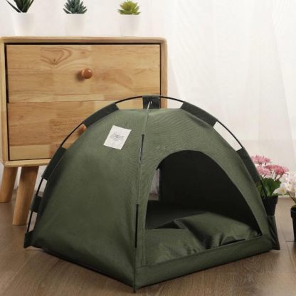 1PCS Pet Tent Bed,Cats House Kitten Tents Indoor Sleeping Cat Teepee Bed Washable Cushions Furniture Sofa Basket(M,Grey)