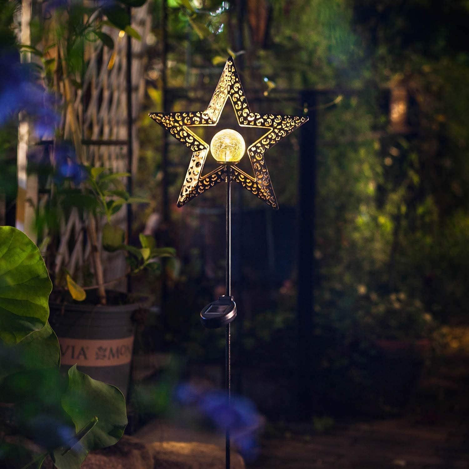 TAKE ME Moon Solar Garden Lights Outdoor Decor Waterproof Decorative Solar Stakes Lights for Patio Yard, Walkway,Lawn