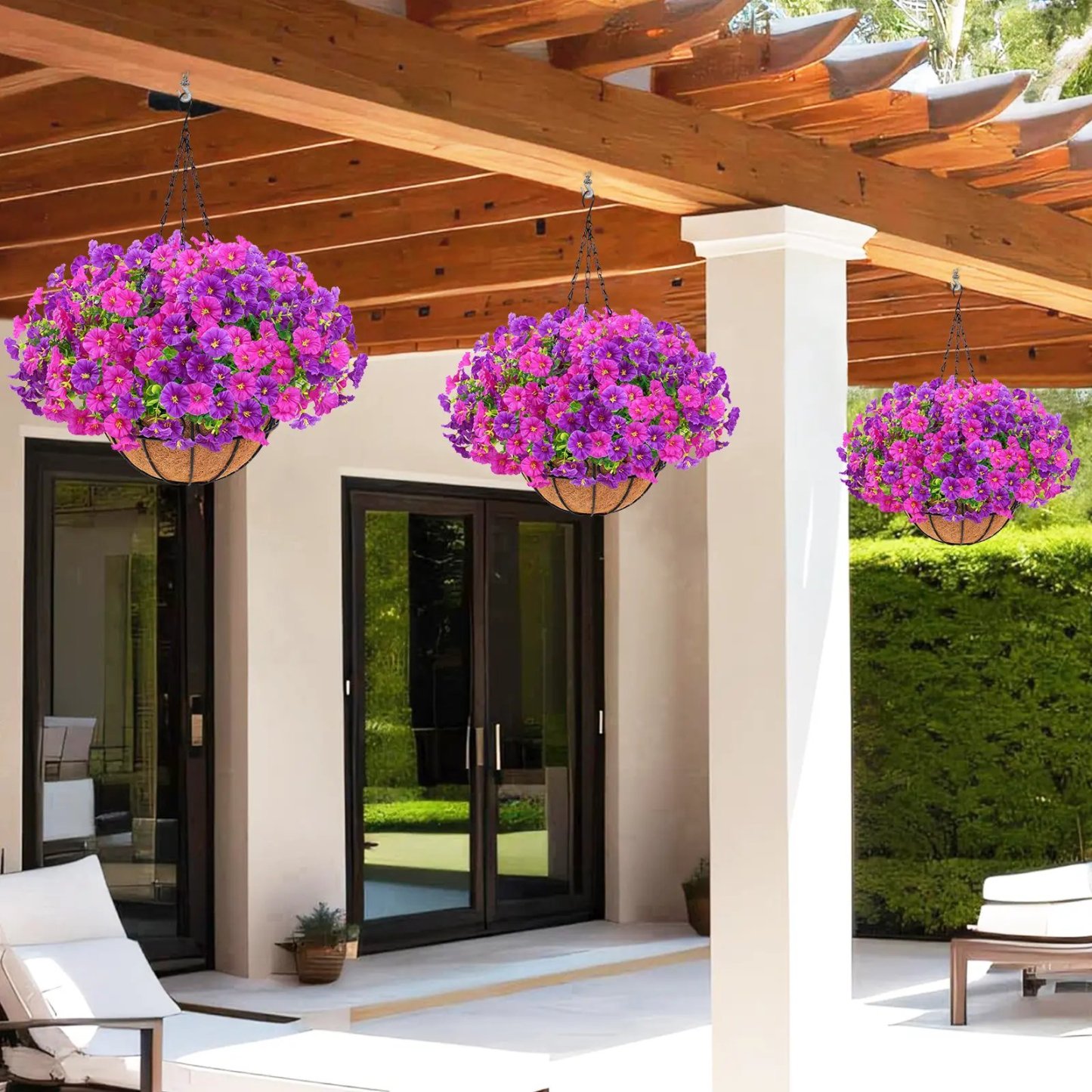 Last Day Promotion! 🔥Artificial Morning Glory Hanging Basket🌸 No Watering, No Wilting💧—Just a Picture Perfect Home Every Single Day
