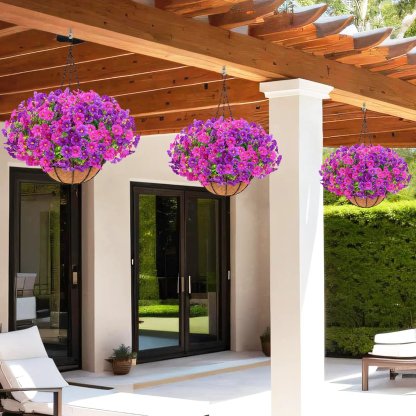 Last Day Promotion! 🔥Artificial Morning Glory Hanging Basket🌸 No Watering, No Wilting💧—Just a Picture Perfect Home Every Single Day