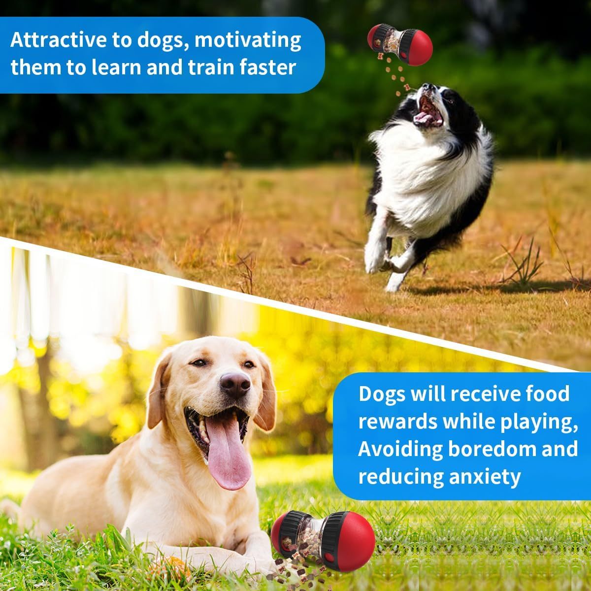 Interactive Treat Dispensing Dog Toys & Adjustable Slow Feeder Ball