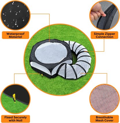 Small Animal Playpen Guinea Pig Cage Rabbit Pet with Tunnel Breathable&Transparent Pop Open Indoor Outdoor Exercise Portable Yard Fence with Top Cover for Cats,Bunny,Hamster,Hedgehog Pet,Chinchillas