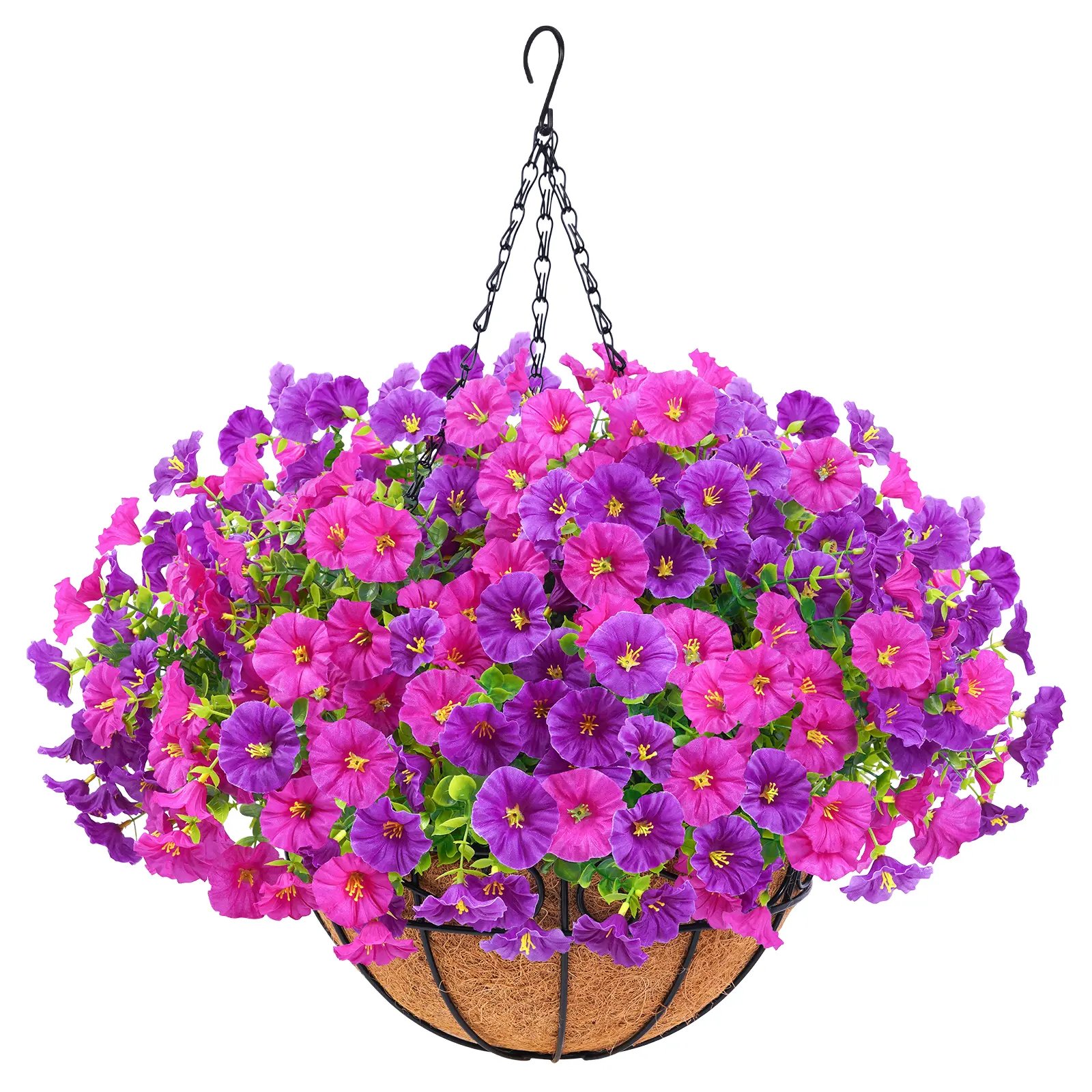 Last Day Promotion! 🔥Artificial Morning Glory Hanging Basket🌸 No Watering, No Wilting💧—Just a Picture Perfect Home Every Single Day