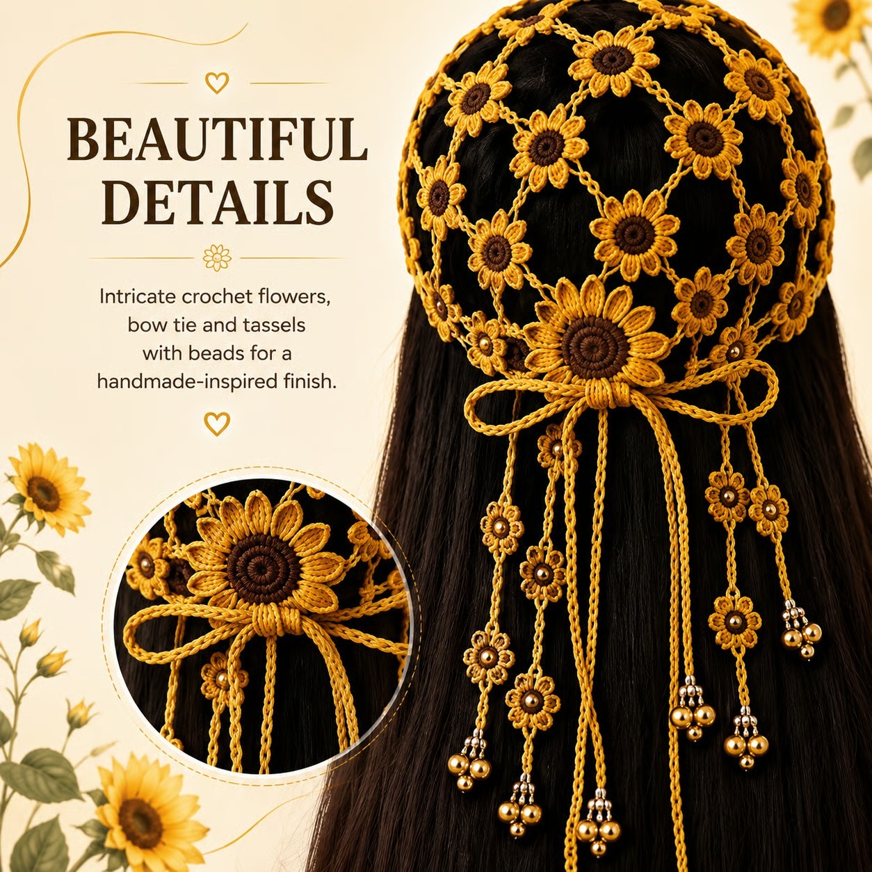 🔥49% Off Last Day -🌻 Knitted Flower Hollow-Out Baseball Cap