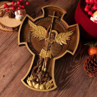 Archangel Michael Solid Wood Carving Gift