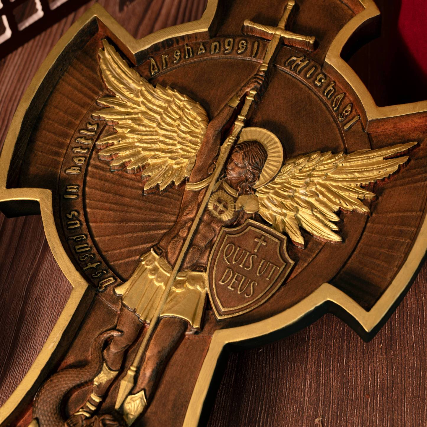 Archangel Michael Solid Wood Carving Gift