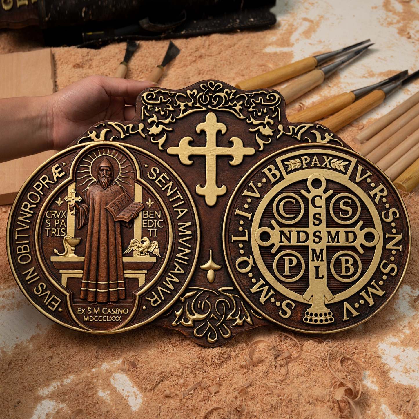 St. Benedict's Exorcism Medal Christian Exorcism Plaque