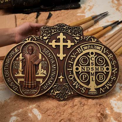St. Benedict's Exorcism Medal Christian Exorcism Plaque