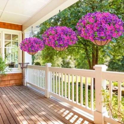 Last Day Promotion! 🔥Artificial Morning Glory Hanging Basket🌸 No Watering, No Wilting💧—Just a Picture Perfect Home Every Single Day