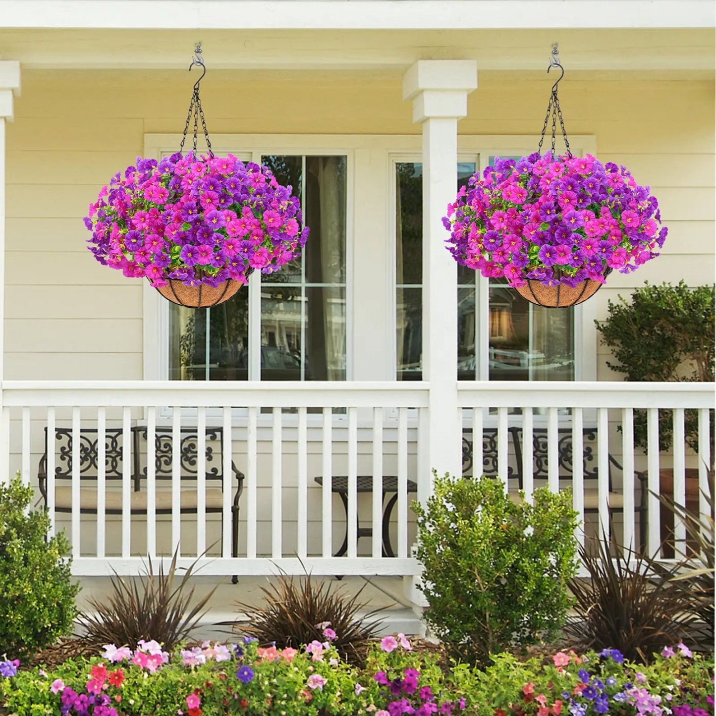 Last Day Promotion! 🔥Artificial Morning Glory Hanging Basket🌸 No Watering, No Wilting💧—Just a Picture Perfect Home Every Single Day